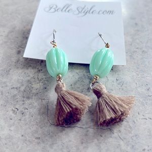 BelleStyle Mint Sustainable Tassel Earrings